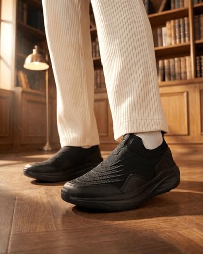 Image of Bacca Bucci EaseOn Walking Shoes for Men | Slip-On Sneakers with Stretch Knit Upper | Ortholite Comfort Insole | Lightweight EVA Sole | Daily Walking, Travel & Casual Wear