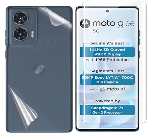 Image of UV Tempered Glass Screen Protector Compatible for Motorola G96 | Front And Back Screen Guard With camera lens protector (Combo)