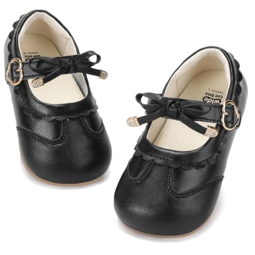 WIDE TOE BOX Toddler Girl Mary Jane Uniform Active Shoes Black 10 by WIDE TOE BOX - Used condition - US$23.90