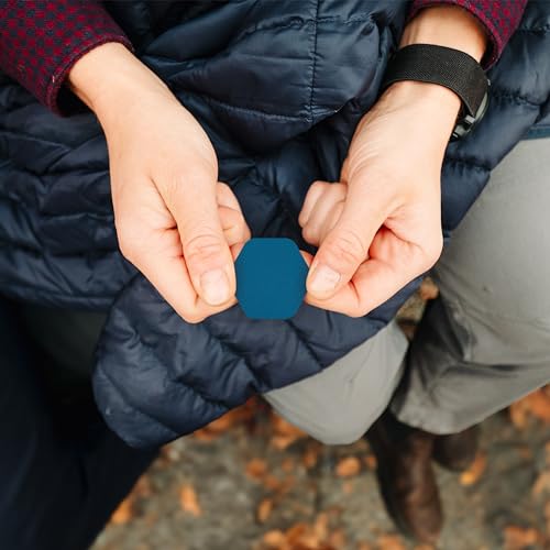 Image of GEAR AID Tenacious Tape Hex Repair Patches, 2.5 inch & 1.5 inch, Blue, 4 Count | Pre-Cut Peel-and-Stick Repair Patches for Fixing Holes, Tears and Burns in Jackets, Tents, Sleeping Bags and Gear