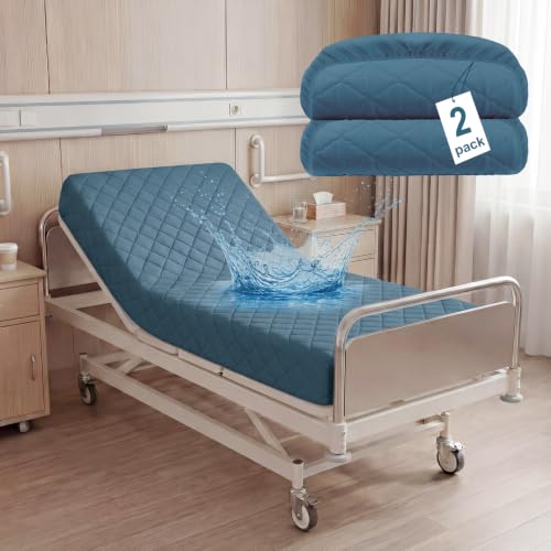 Lounsweer 2 Pcs Bed Mattress Protector Waterproof, 80 x 36 x 12in, Teal