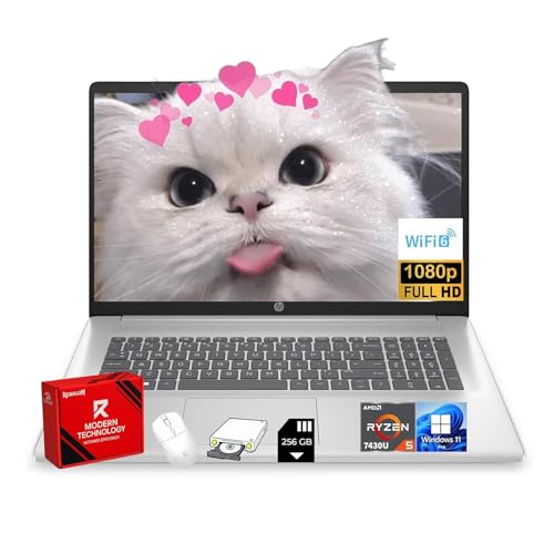 HP 17.3�C���` FHD �m�[�g�p�\�R�� - AMD Ryzen 5 7430U�v���Z�b�T�A250 Nits IPS�f�B�X�v���C�A�E�F�u�J�����AWifi6�A�����p�b�h�AWindows 11 Pro �r�W�l�X&�w���p(16GB RAM�A512GB SSD