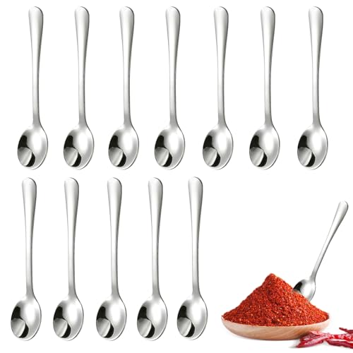 12 Stück Kaffeelöffel Espressolöffel 7 5cm Mini Kleine Löffel Edelstahl Teelöffel Gewürzlöffel Dessertlöffel Für Gewürze Honig Kaffee Tee und DessertSpülmaschinenfest