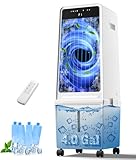 MEPTY Windowless Air Conditioner,Portable Air Conditioner with 4 Gal Detachable Tank,3-In-1 Evaporative Air Cooler,AC Fan,LED Ambient Light,12H Timer Swamp Cooler for Bedroom Living Room Office