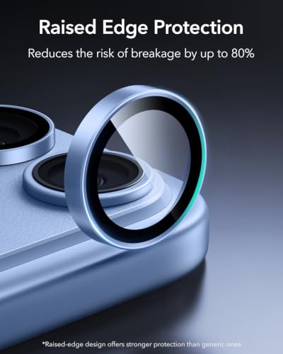 Image of ESR Camera Lens Protector for Phone 2026 Pro Max /Phone 2026 Pro, Ultra-tough HD Individual Lens Protectors, Ultra-thin Tempered Glass, 1 Pack, Blue