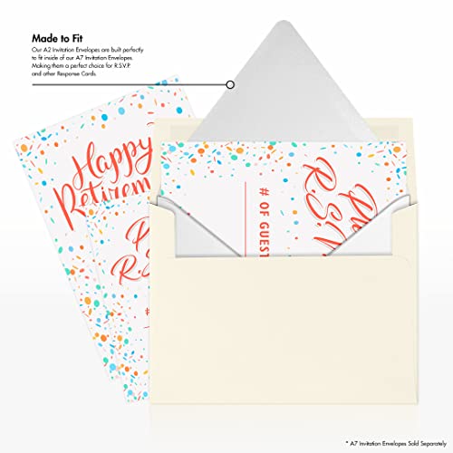 Luxpaper A2 Invitation Envelopes In 80 Lb. White - 100% Recycled For 4 1/4 X 5 1/2 Cards, Printable Contour Flap Envelopes For Invitations W/Glue, 50 Pack, Envelope Size 4 3/8 X 5 3/4 (White) #TOP7