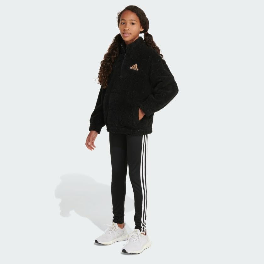 Adidas Long Sleeve Mock Neck Furry Lurex Pullover Black3