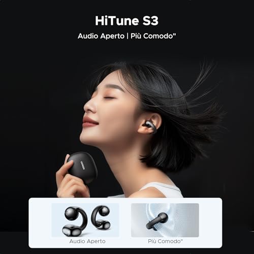 UGREEN HiTune S3 Cuffie Bluetooth 5.4, Auricolari Sport con Clip Aperta, Cancellazione del Rumore ENC, Hi-Fi Stereo e Bassi Profondi, 30H di Autonomia, Ricarica Rapida USB-C, IPX5 Impermeabile, Nero - Immagine 1