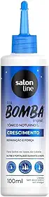 Salon Line, Tônico Capilar Noturno, SOS Bomba, Antiqueda, Combate a Queda, Vegano - Todos os Tipos de Cabelos, 100 ml