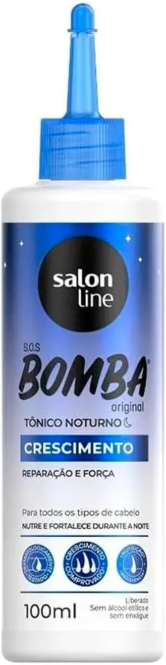 Salon Line, Tônico Capilar Noturno, SOS Bomba, Antiqueda, Combate a Queda, Vegano - Todos os Tipos de Cabelos, 100 ml