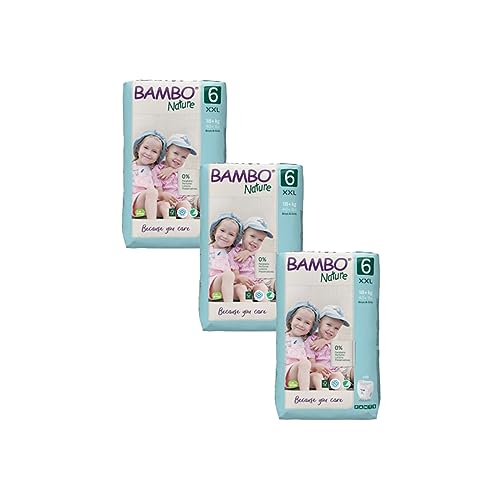 Image of Bambo Nature Premium Baby Pants Diapers for Kids XXL Size (18+ Kgs) - Super Absorbent, Breathable, Extra Soft, Dermatologically Tested, Hypoallergenic Toddler Nappies With Wetness Indicator, 54 Count