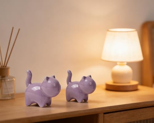 2 Figuras Decorativas Gatos Pequeños de Cerámica miniatura 7