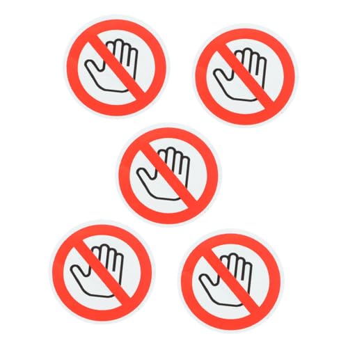 PRETYZOOM 5 hojas Señal Adhesiva de Advertencia Unidades Etiqueta Redonda Resistente y Visible para Dispositivos y Maquinaria Fábricas y Obras