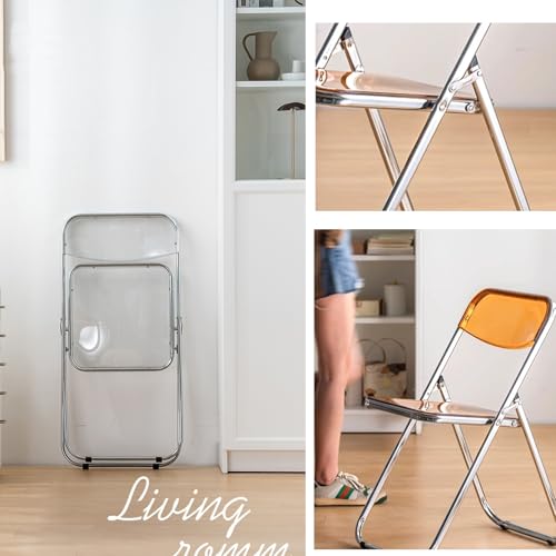 Chaise pliante transparente en acier chromé pour petit espace - 5