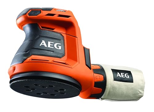 Levigatrice roto orbitale da 125 mm con potente motore 18V, oscillazioni al minuto 14.000-22.000, e 2,4 mm di diametro orbita