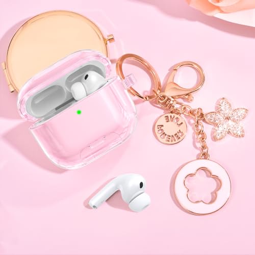Image of Case for Airpods iPods Pro 3 Case 2025 with Phone Stand for Women-VISOOM Clear Air Pod iPod Pro 3 Cases Cover Cute Girly Airpods Case Pro3 Bling Glitter AirPods Pro3 Cases Hard Shell with Keychain