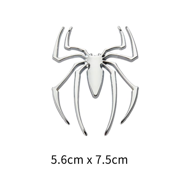 Image of JVCV 3D Metal Spider Sticker Chrome Logo Decal Emblem Badge for All Cars Bikes Laptops Headphones (Spider, Silver)