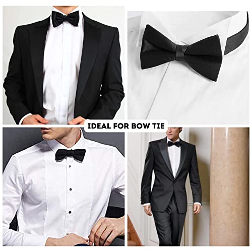 Pack of 6 Set Black Bow Tie Clips Hardware 7/8" Black Metal Adjustable Cravat Clip Fasteners Bow Tie 3-Piece Hardware Sets Hook Fastener for Necktie Strap Tie Accessories Adjustable Bow Tie Hardware3