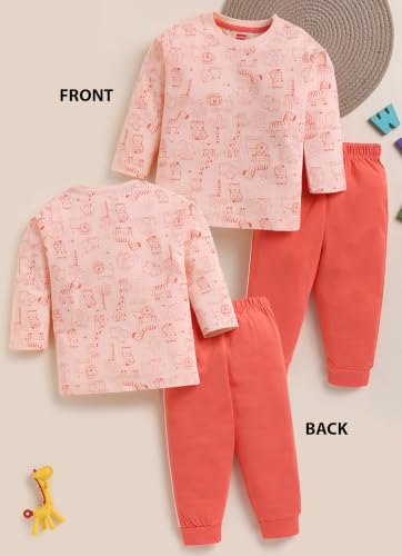 Image of LuvLap Baby Boys 100% Cotton Full Sleeve Boys T-Shirt & Pyjama Sets, Pack Of 3