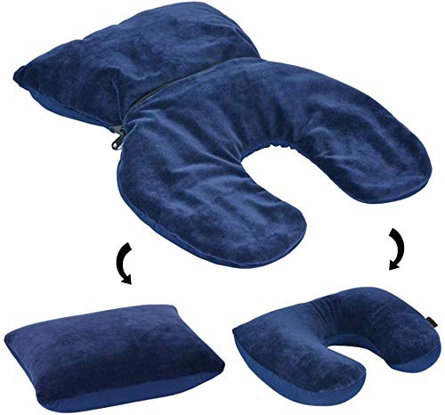 Oreillers de Cou Convertibles en Forme de U, Oreiller de Voyage réversible 2 en 1, pour Bureau de Voiture de Train d'avion utilisant (Violet)