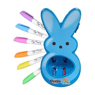 Eggmazing Egg Decorator - Peeps Bunny - Arts and Craft Set Includes 6 Colorful Quick Drying, Non-Toxic Markers Blue, Ages 3 and Up