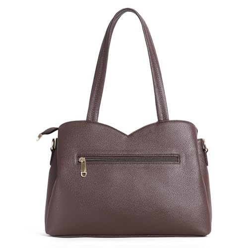 Image of Gold Rose Women's Vegan Leather Handbag - Stylish Shoulder and Crossbody Bag for Women | Multi-Compartment Office, Party and Daily Use Purse