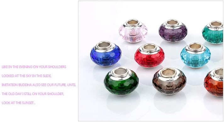 HappyStar 925 Sterling Silver Clear Charm Bead fit Charm Bracelets Idea DIY Dangle Pendants Charms Beads Simulated Birthstone Charms Birthday Gifts for Women - Image 7