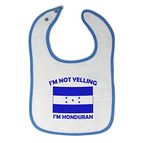 Toddler & Baby Bibs Burp Cloths Not Yelling I'm Not Yelling I Am Hondurans Honduras Countries Cotton Baby Items for Baby Girl & Boy White Blue Design Only