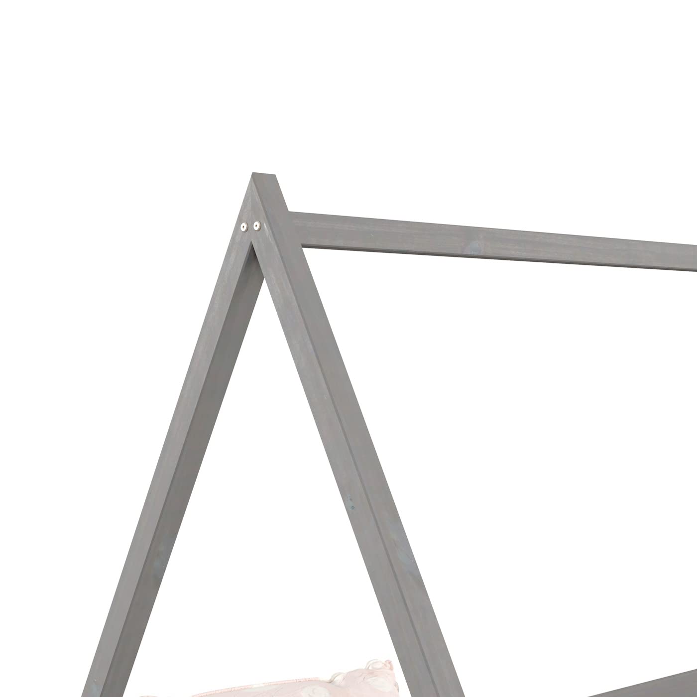 IDIMEX Lit cabane SILA 90x190 cm, lit Simple Enfant 1 Place Type Montessori, en pin Massif Gris