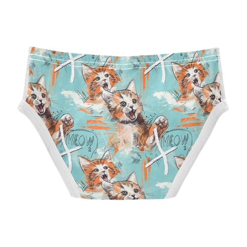 visesunny Boys Cotton Underwear Scream Crayon Cat Printed Toddler Soft Training Briefs Size 2T-8Y for Kids2