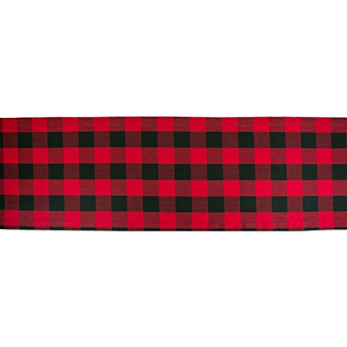 Dii Buffalo Check Collection, Classic Farmhouse Table Runner, 14X108", Red & Black #TOP2