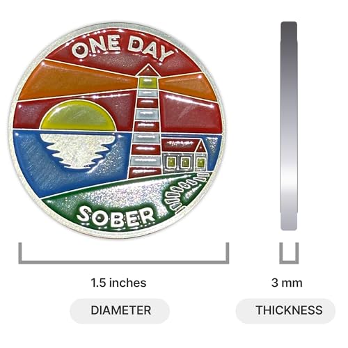 Image of The Achieve Mint 1 Day Sober Token | One Day Sober Chip | Non-AA Gift, Non-Religious Medallions for Men and Women Celebrating Sobriety