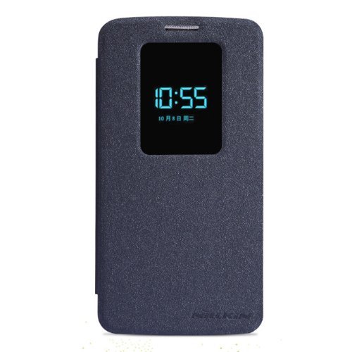 Dolextech Mix Series PU funda case duro de la cubierta de cuero fresco para LG G2 D802 smartphone 100% Nillkin cubierta protectora (Negro)