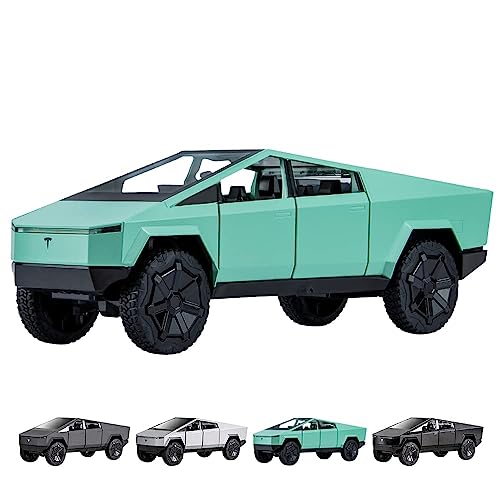 Image of Alloy Car Model Diecasts Metal Toy with Sound /Light /Pull-Back Off-Road Vehicles Car Model Collection Kids Toys Gift Multicolor Pack of 1 (Cybertruck-Green)