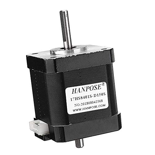 Pannow 17HS8401S-D150S Moteur pas à pas double arbre 48 mm Nema 17 Moteur 42 BYGH 1,8 A 52 N.cm 4 fils pour imprimante 3D CNC Laser Cover