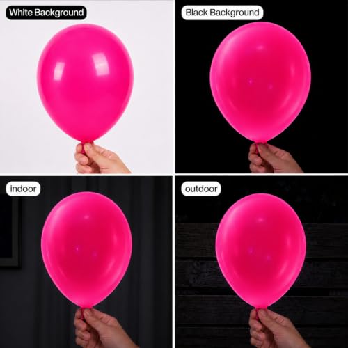 Image of 100 Pcs UV Neon Pink Balloons 12 inch Neon Party Supplies, Balloons, Glow in the Dark for Birthday, Graduation, Baby Shower,Wedding, Anniversary Valentines Party Decorations