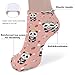 4TH N Casual Fashion Athletic Ankle Socks, Lightweight Comfy Elastic Sock Cute Pink Strawberry Panda for Women and Men Jogging, Training, Walking Wear