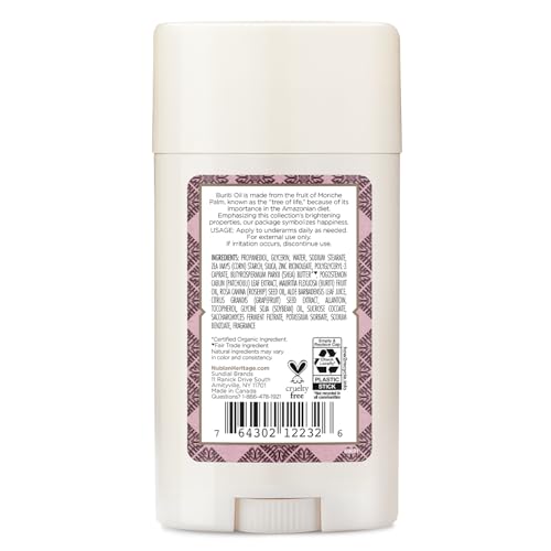 Nubian Heritage Aluminum-Free Deodorant, Patchouli & Buriti – Natural Deodorant with Organic Shea Butter, Rosehip Oil, and Aloe Vera, 2.25 Oz
