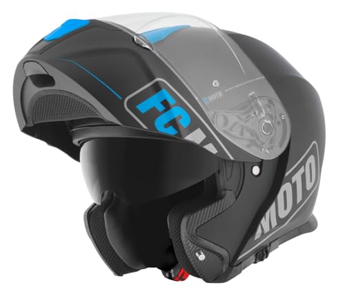 FC-Moto Novo Straight Klapphelm, schwarz/blau, XS (53/54)
