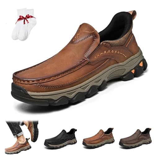 Enjerr Orthopedic Shoes Men, 2025 New Men's Casual Orthopedic Arch Support Hands-Free Slip on Loafers, Comfortable Non-Slip Breathable for Daily Wear & Outdoor Activity