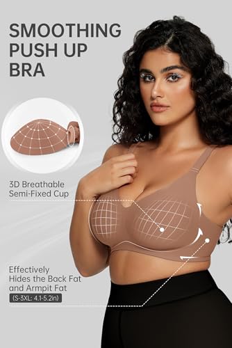 Image of OEAK Women Comfortable Jelly Bras No Underwire Seamless Full Coverage Bralette Buttery Soft Convertible Everyday Tshirt Bra