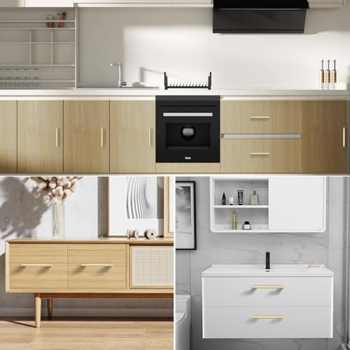 L&lonpa 10 Pack Gold Cabinet Handles – 6-1/4 Inch(160mm) Center to Center, Solid Knurled Drawer Pulls, Durable Modern Hardware for Kitchen, Bedroom, Bathroom, Dresser by L&lonpa - Image 5