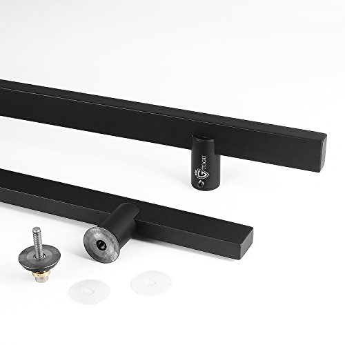 Togu Tg-6017 60 Inches Solid Standoffs Heavy-Duty Commercial Grade-304 Stainless Steel Push Pull Door Handle/Barn Door Pull Handle/Glass Pulls, Matte Black Finish #TOP4
