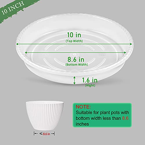 Supking Plant Saucers 6 Pack Of 10 Inch,Sturdy Plastic Plant Drip Trays, Durable Clear Flower Plant Pot Saucer,Perfect Waterproof Plant Tray For Indoor And Outdoor(10'') #TOP1