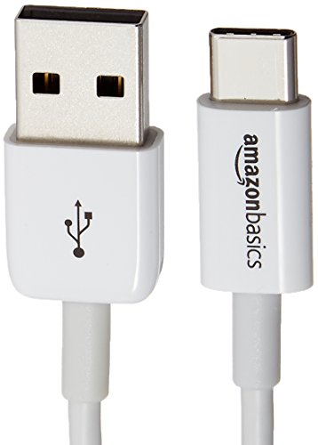 Image of Amazon Basics USB Type-C to USB-A 2.0 Male Charging Cable, 6 Feet (1.8 Meters), White - Pack of 5