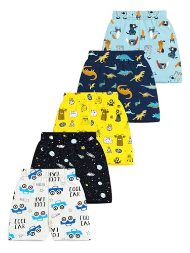 Image of Kuchipoo Boys Regular Fit Cotton Shorts - Pack of 5