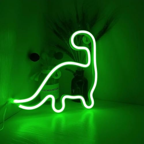 NIWWIN Dinosaurier Neonlicht LED-Neonschilder Dekorative Wandlampe 3AA/USB betrieben.Stimmungslichter im Schlafzimmer Kinderzimmerdekoration Weihnachtsdekoration Geburtstagsgeschenk.