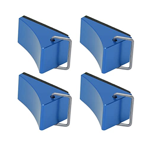 4 pcs RC Model Car Wheel Chock Good Fixation Anti Slip Bottom RC Aluminum Alloy Wheel Chock Redcat Gen8 Axial SCX10 Decoration Accessories Compatible with Traxxas(Blue)