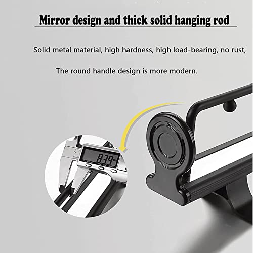 Riel para ropa ahorra espacio con soporte de perchas extraíble horizontal 4