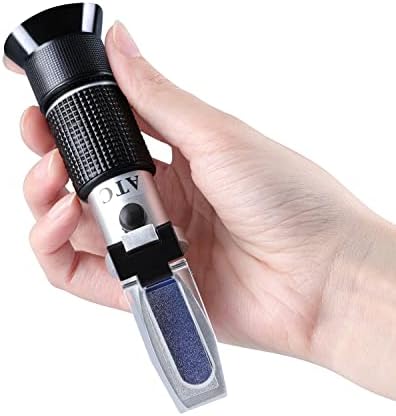Antifreeze Refractometer 4-in-1 Coolant Tester Refractometer for Checking Freezing Point of Automobile Antifreeze Systems, Anti Freeze Tester Refractometer for Battery Acid, Ethylene Propylene Glycol